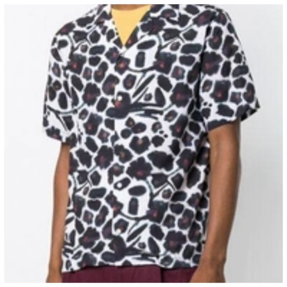Saturdays New York City Other - Saturdays New York City Men's White-Black- Brown Short Sleeve Button Down  Sz M